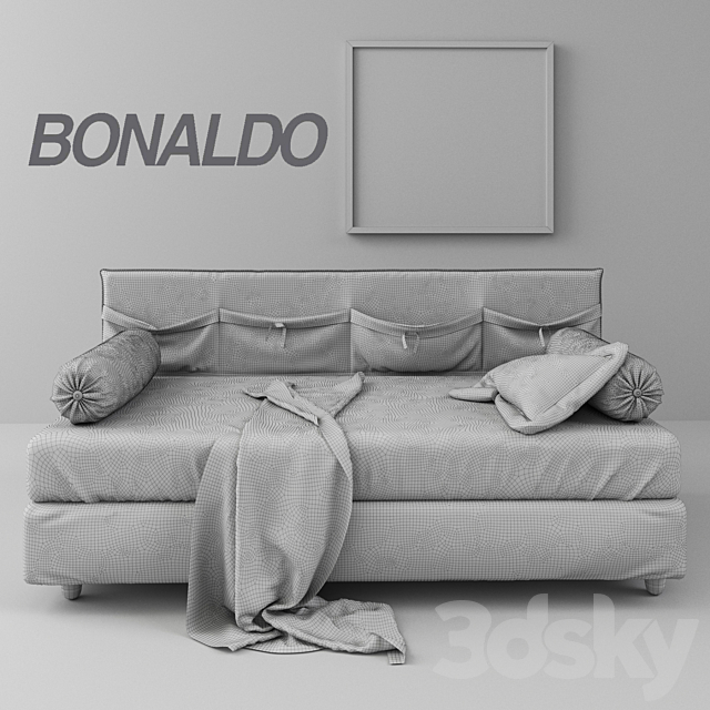 Bonaldo Pongo bed with pillows 3DS Max Model - thumbnail 3