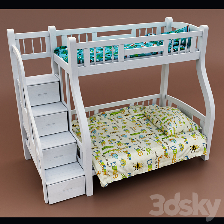 bunk cot 3DS Max - thumbnail 1