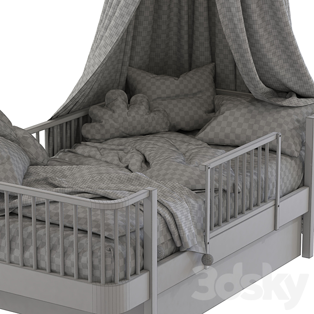 Canopy bed 3DS Max Model - thumbnail 5