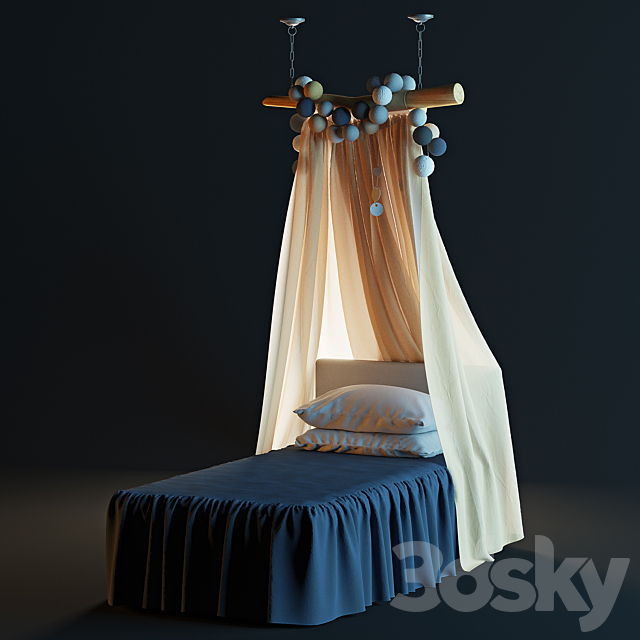 Canopy bed 3DSMax File - thumbnail 1