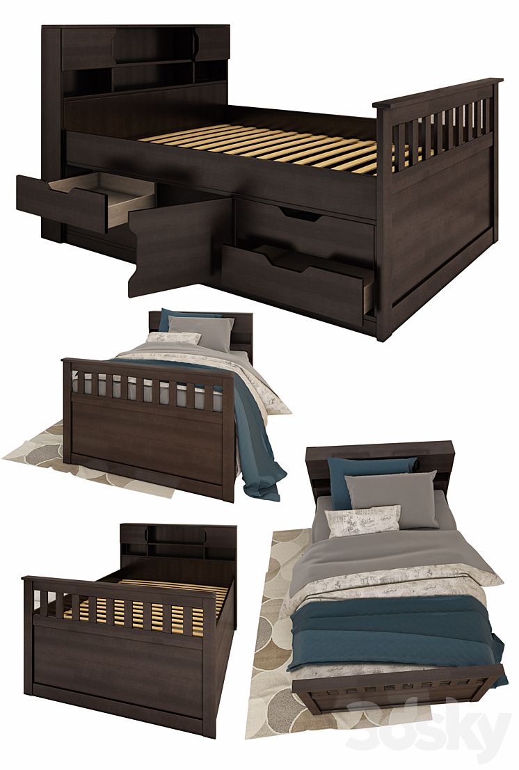 Captain's Bed 3DS Max - thumbnail 2