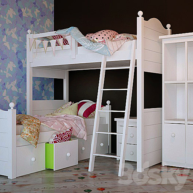 Children 2x bunk bed 3DSMax File - thumbnail 1