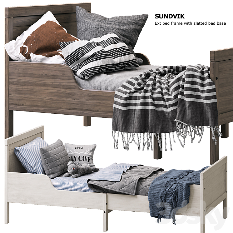 children bed SUNDVIK IKEA \/ children's bed SUNDVIK IKEA 3DS Max - thumbnail 2