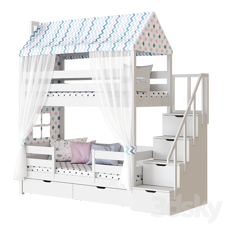 Children's 2-tiered bed house Madrid 3DS Max - thumbnail 1