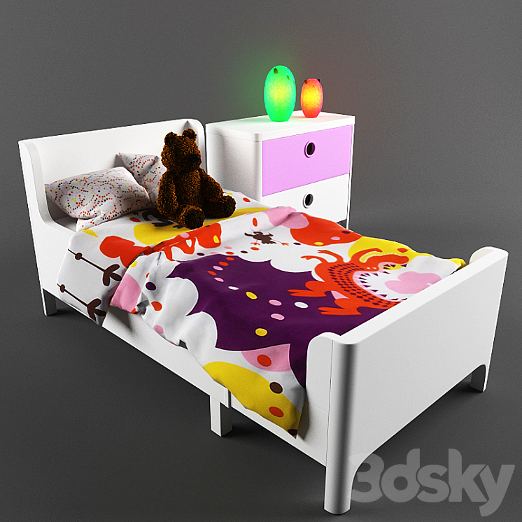 Children's bed 3DS Max - thumbnail 1