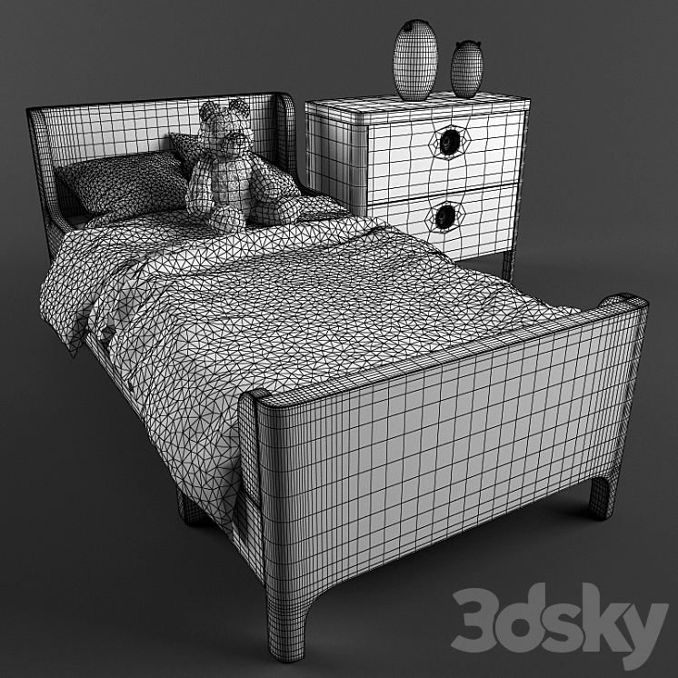 Children's bed 3DS Max - thumbnail 2