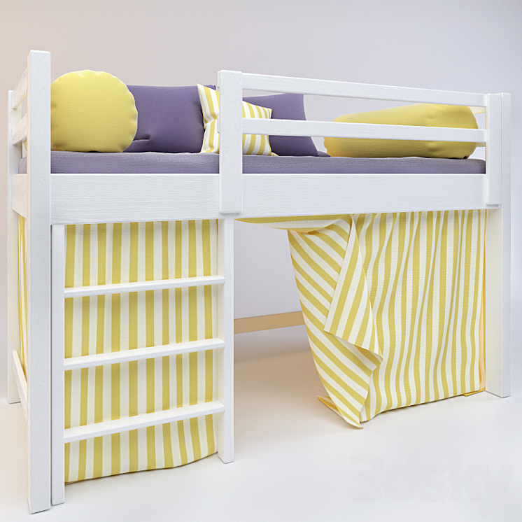 Children's bed 3DS Max - thumbnail 1