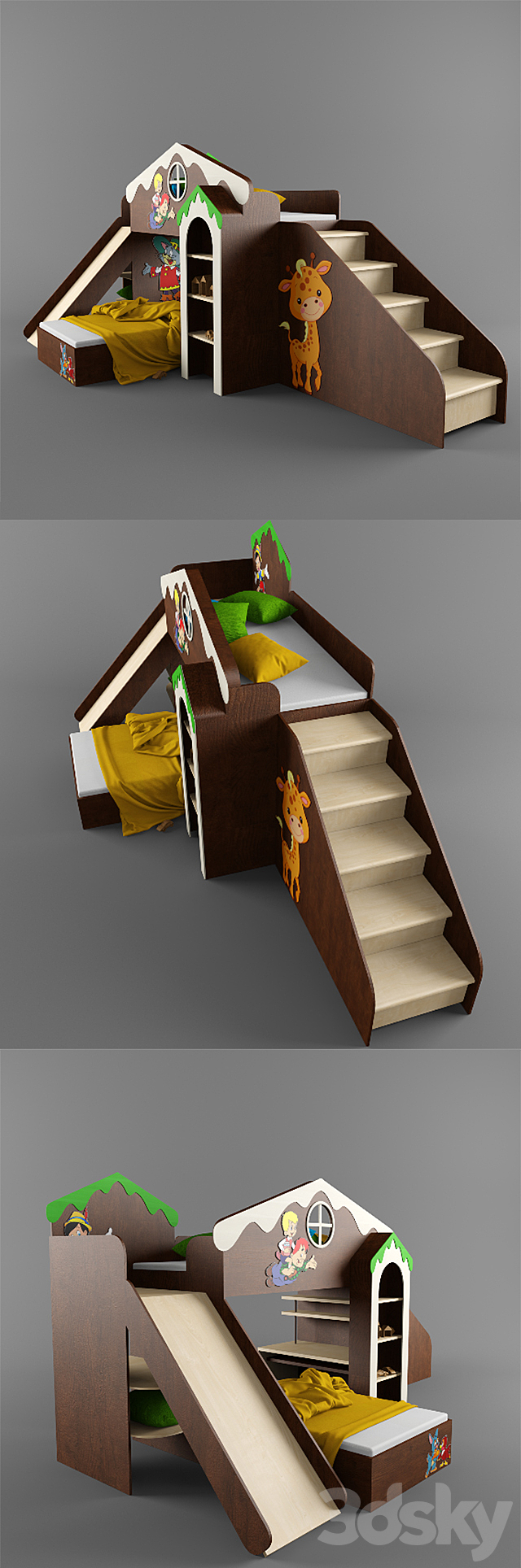 Children’s bed 3DS Max Model - thumbnail 2