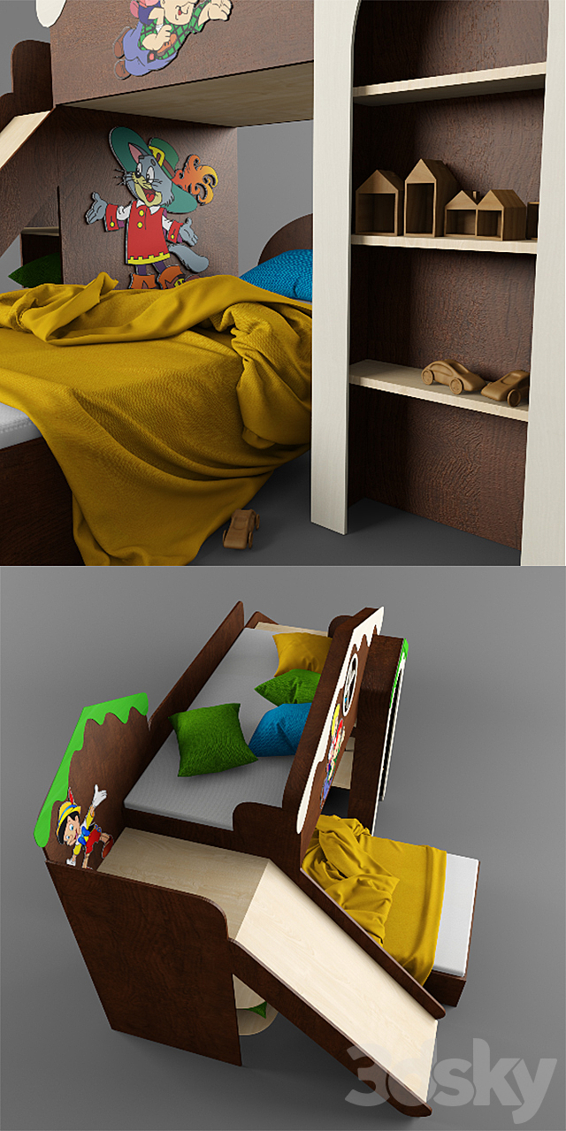 Children’s bed 3DS Max Model - thumbnail 3