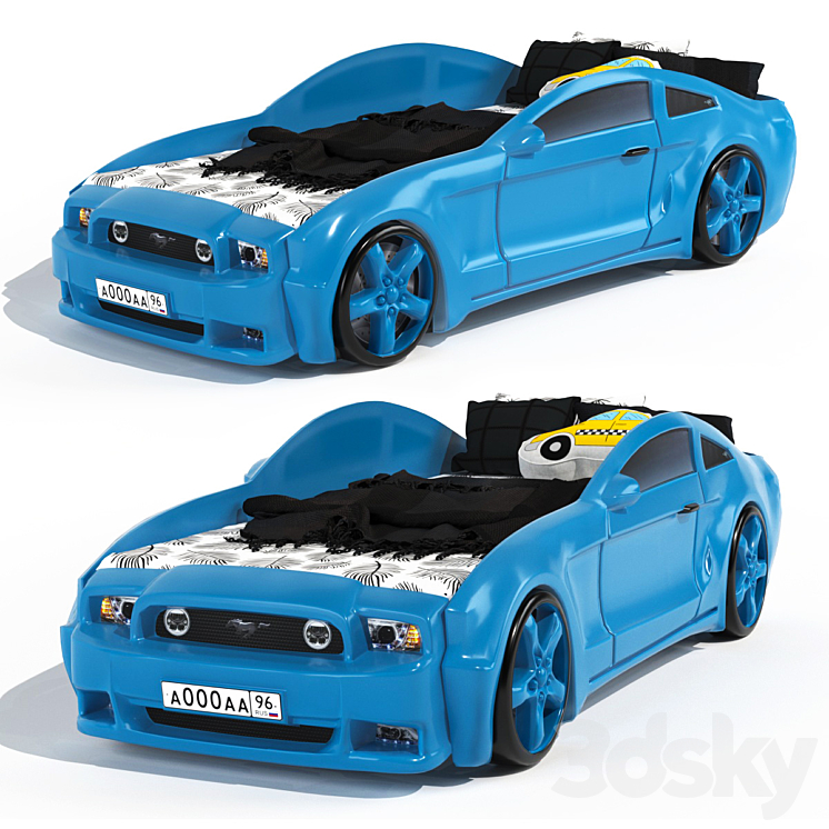 Children's bed – car 3DS Max - thumbnail 2