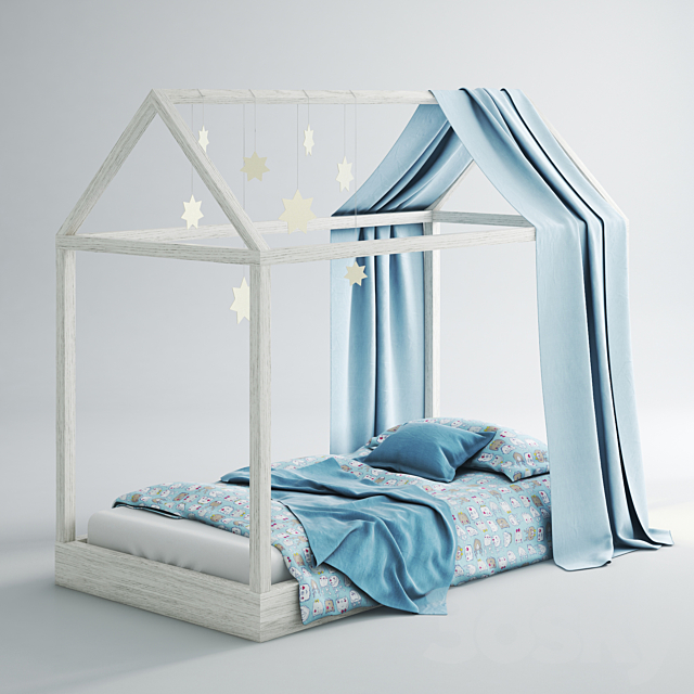 Children’s bed-house 01 (Blue) 3DSMax File - thumbnail 1