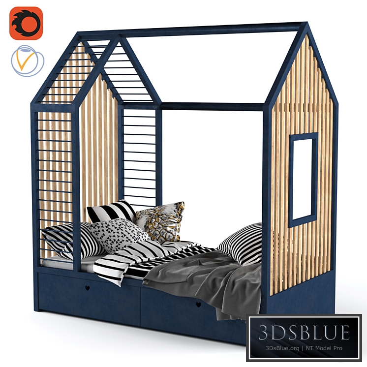 Children's bed – house 3DS Max - thumbnail 3