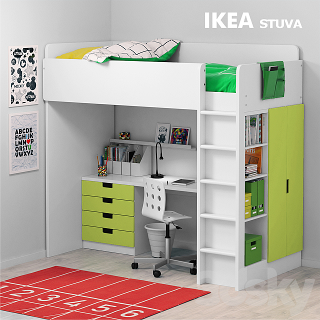 Children’s bed Ikea STUVA _ STUVA Ikea 3DSMax File - thumbnail 1