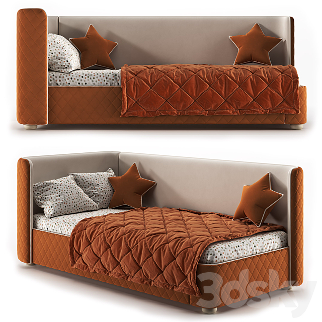 Children’s bed Matelasse-07 Cognac 3ds Max - thumbnail 1