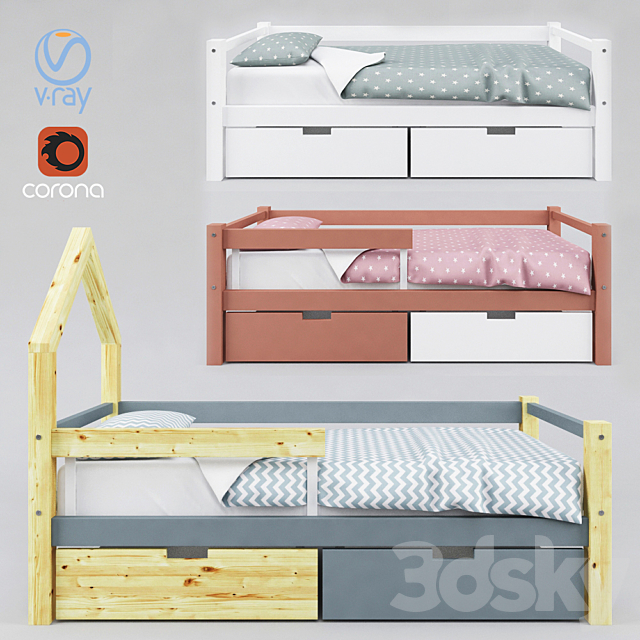 Children’s bed SKOGEN 3ds Max - thumbnail 1