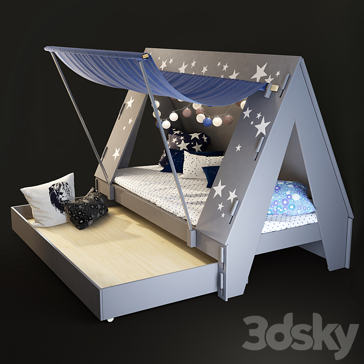 Children's bed tent \/ awning. TENTE by Mathy by Bols 3DS Max - thumbnail 2