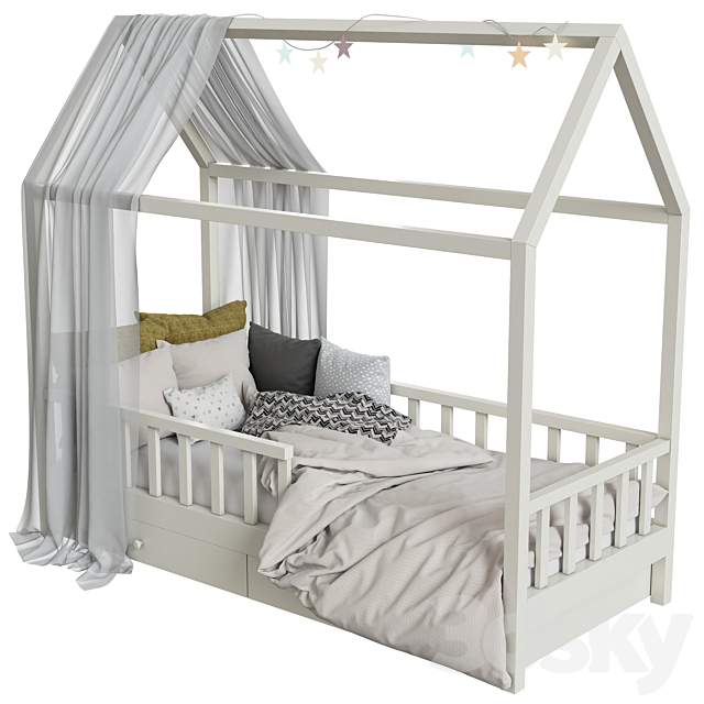 Children’s bed with columns 3DSMax File - thumbnail 1