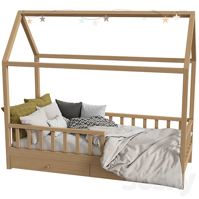 Children’s bed with columns 3DSMax File - thumbnail 2