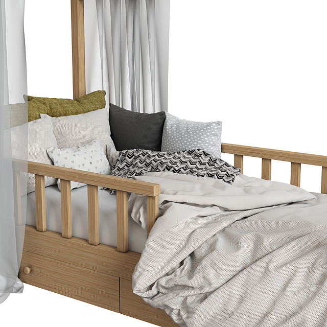 Children’s bed with columns 3DSMax File - thumbnail 3