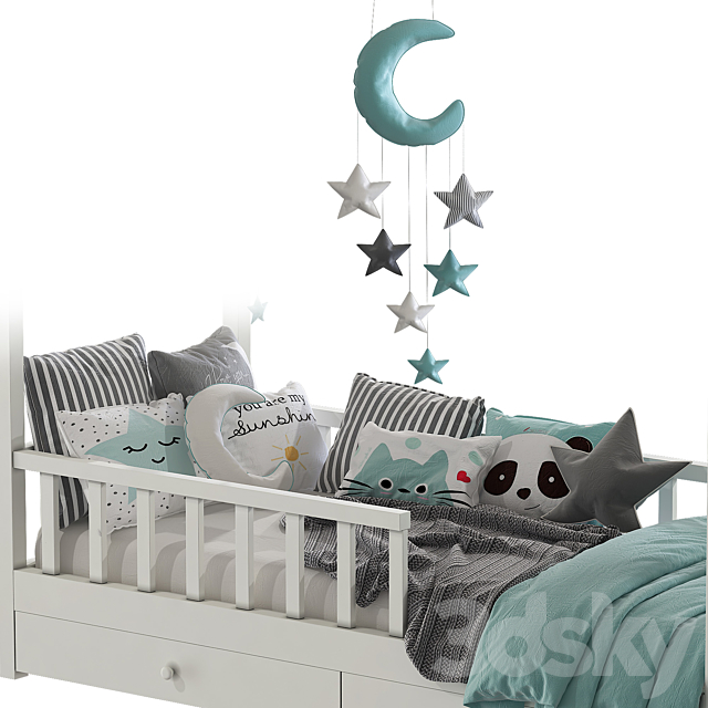 Childrens bed with columns 6 3DS Max Model - thumbnail 2