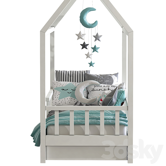 Childrens bed with columns 6 3DS Max Model - thumbnail 4