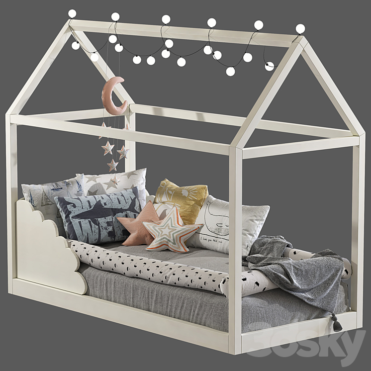 Children's bed with columns 8 3DS Max - thumbnail 2