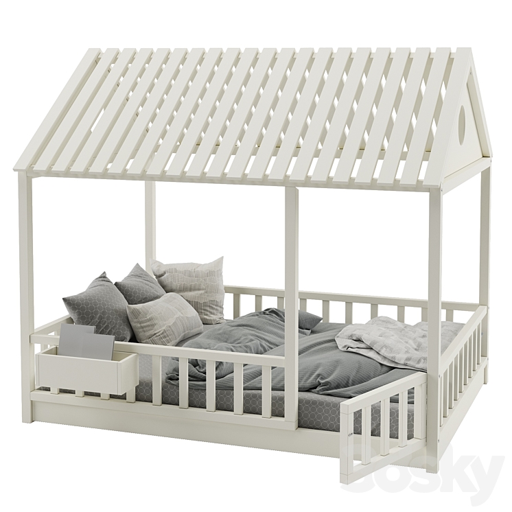 Children's bed with columns No. 3 3DS Max - thumbnail 2