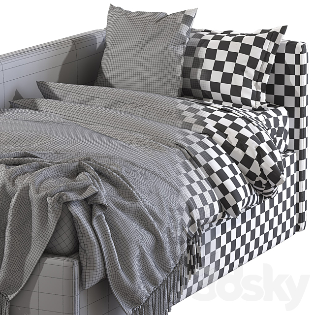 Childrens bed with decorative pillows 3DSMax File - thumbnail 5