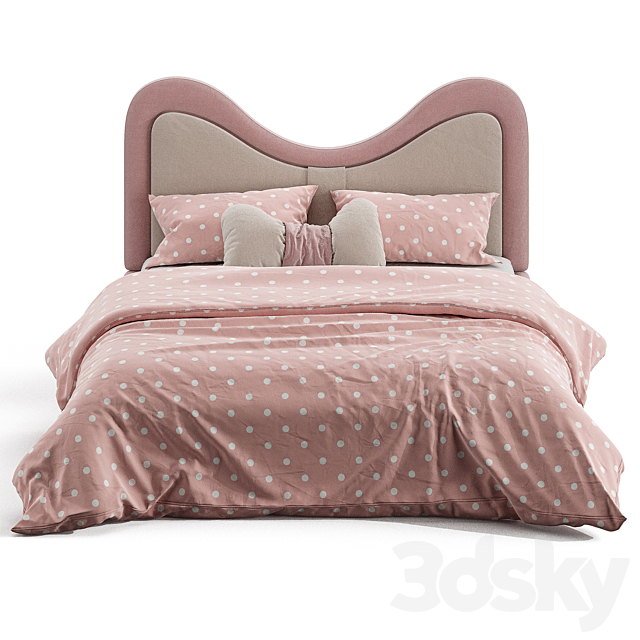 Children’s bed with upholstered headboard 3DSMax File - thumbnail 2