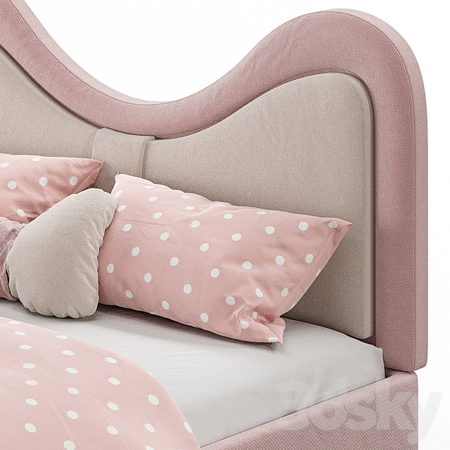 Children’s bed with upholstered headboard 3DSMax File - thumbnail 3