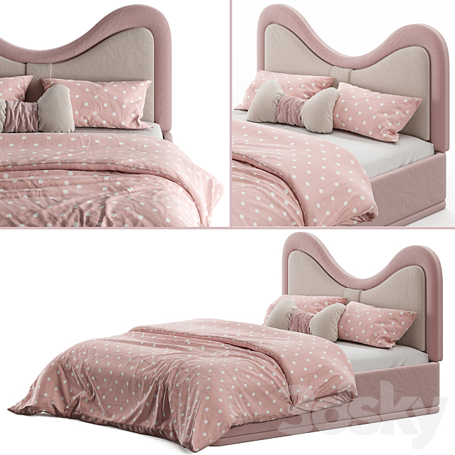 Children’s bed with upholstered headboard 3DSMax File - thumbnail 6