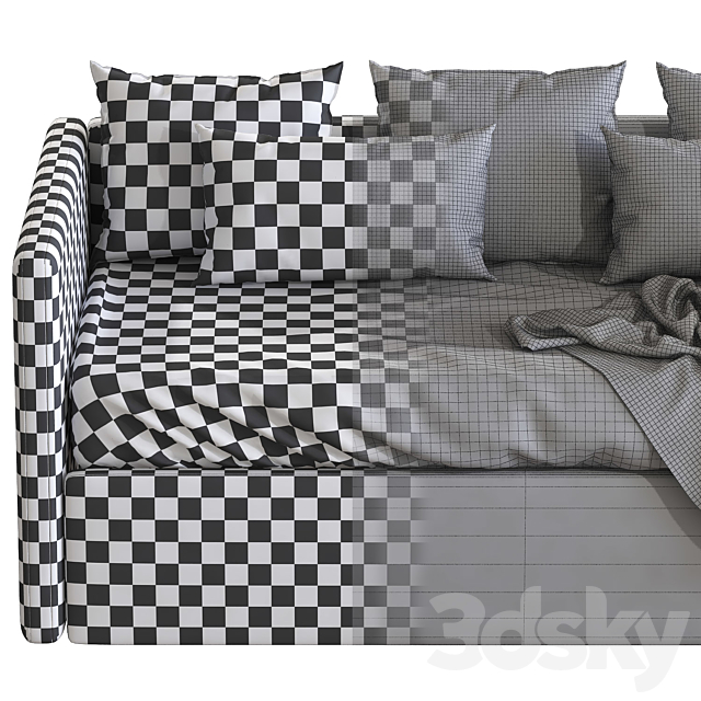 Children’s sofa bed with decorative pillows 2 3DS Max Model - thumbnail 5