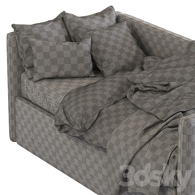 Childrens sofa bed with decorative pillows 4 3DS Max Model - thumbnail 5