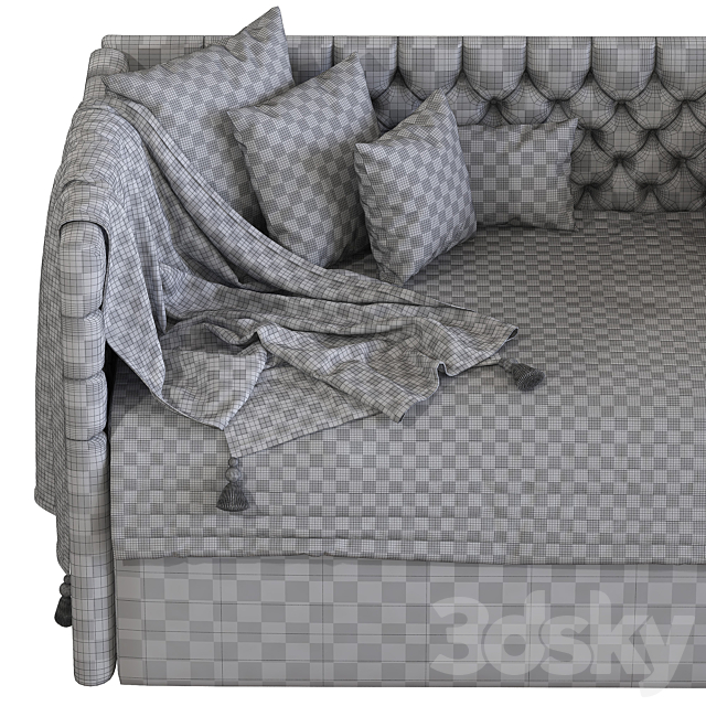 Childrens sofa bed with decorative pillows 5 3DS Max Model - thumbnail 5