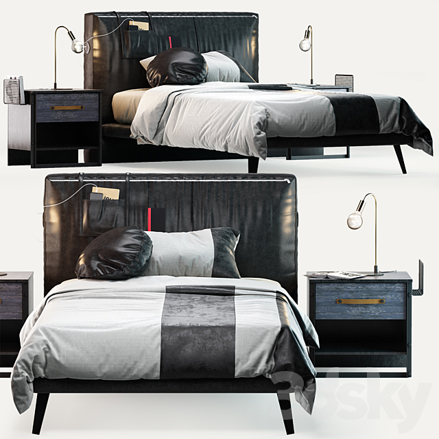 Cilek Dark Metal Bed 3DSMax File - thumbnail 1