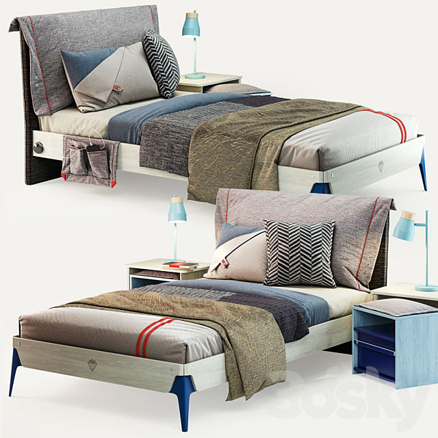 Cilek Trio Bed 3DSMax File - thumbnail 1