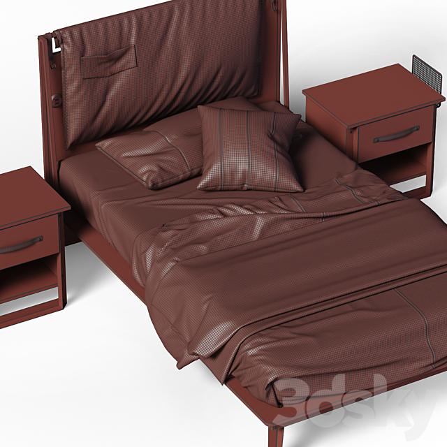 Cilek wood metal line bed 3DS Max Model - thumbnail 4