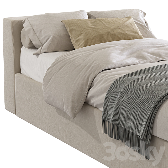 Contemporary style bed 3ds Max - thumbnail 2