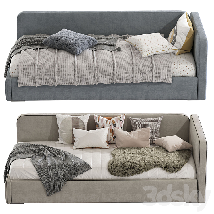 Contemporary style sofa bed 9 3DS Max Model - thumbnail 2