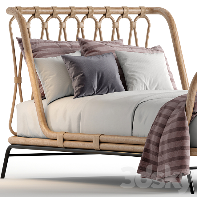 Crate & Barrel rattan kids bed 3ds Max - thumbnail 3