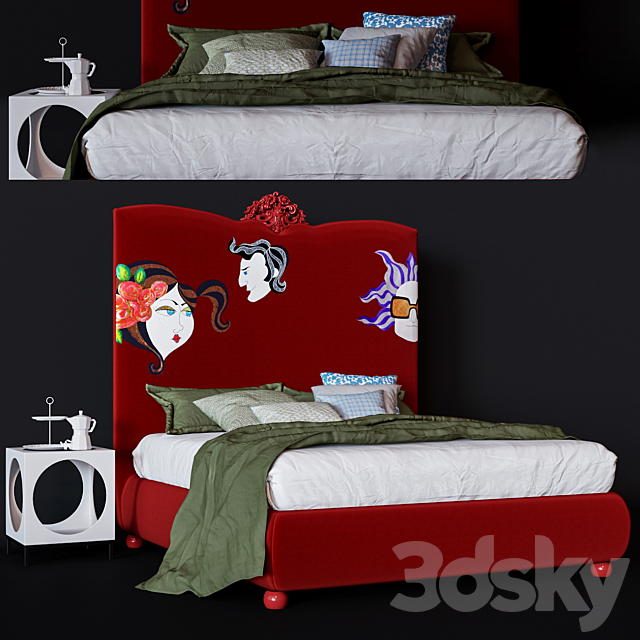 Creazioni Samuele double bed 3ds Max - thumbnail 1