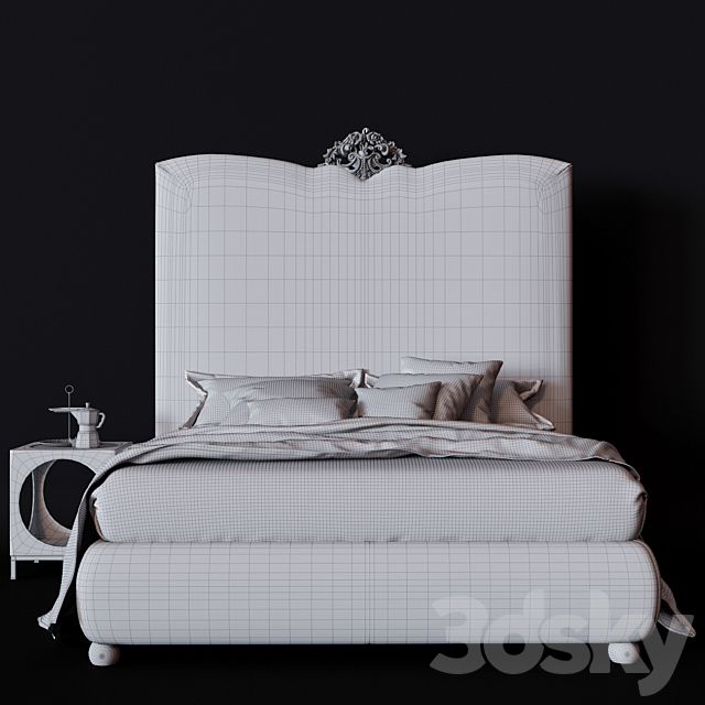 Creazioni Samuele double bed 3ds Max - thumbnail 3