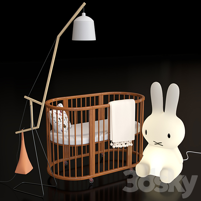 Crib Bed. Miffy-Amelung floorlamp 3ds Max - thumbnail 1