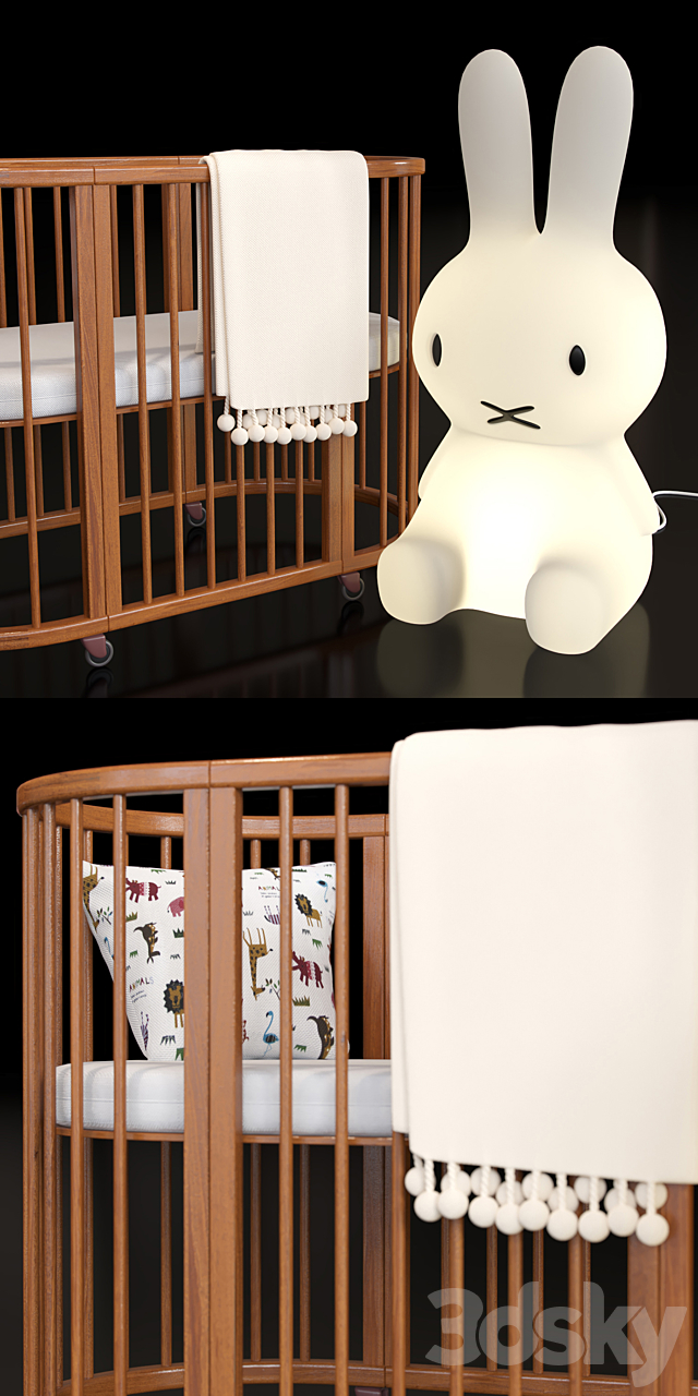 Crib Bed. Miffy-Amelung floorlamp 3ds Max - thumbnail 2