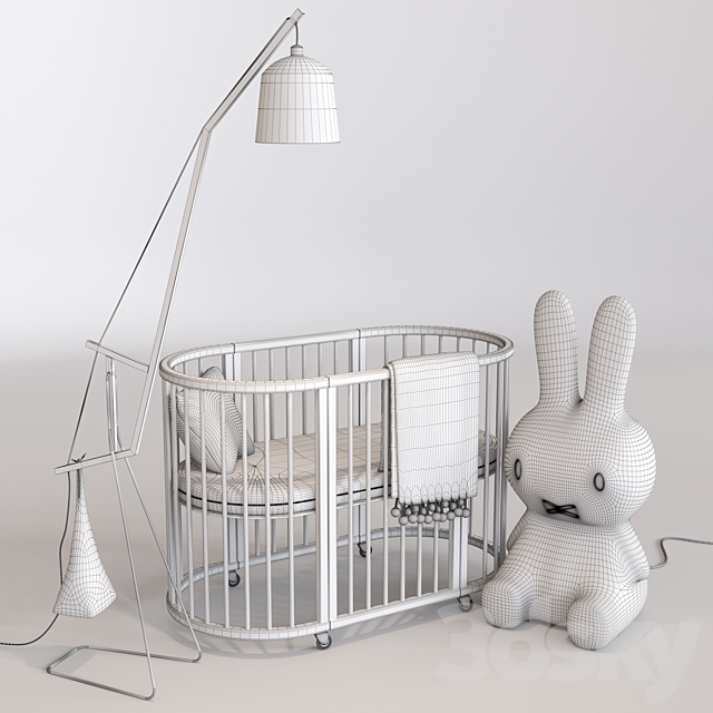 Crib Bed. Miffy-Amelung floorlamp 3ds Max - thumbnail 3