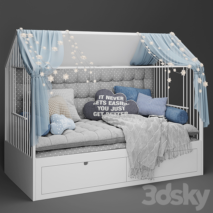 Сhildren’s bed – house 3DS Max - thumbnail 2