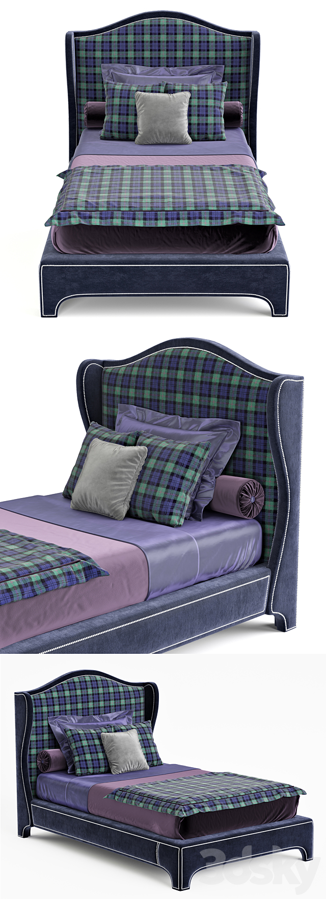 DOLFI Bed William 3DS Max Model - thumbnail 2