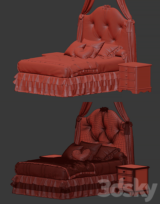 Dolfi vicky bed 3DSMax File - thumbnail 3