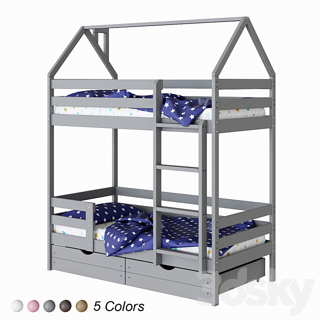 ECO children’s bunk bed 3ds Max - thumbnail 1