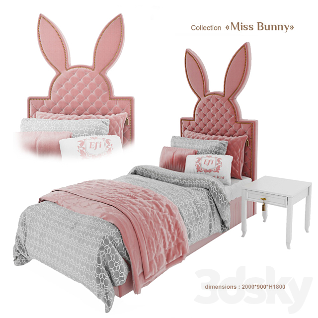 EFI Concept Kid _ Miss Bunny _ bed1 3DSMax File - thumbnail 1